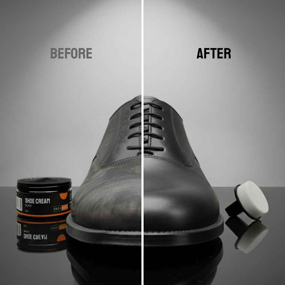 Sneakare Black Shoe Cream with Built-In Applicator