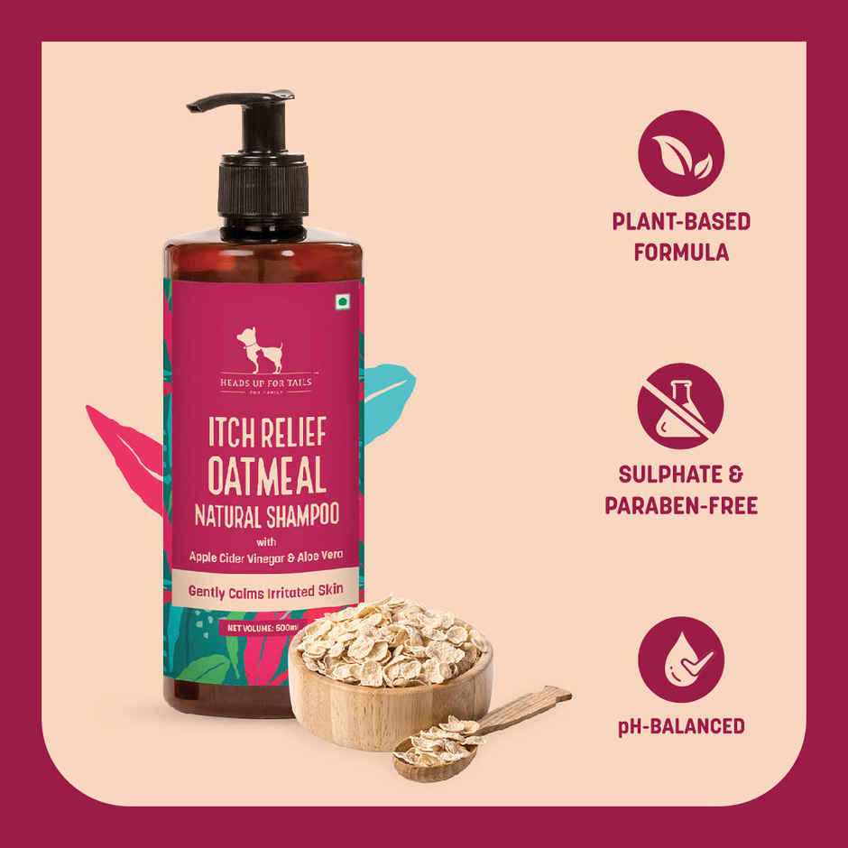HUFT Natural Itch Relief Oatmeal Dog Shampoo Apple Cider Vinegar Aloe Vera