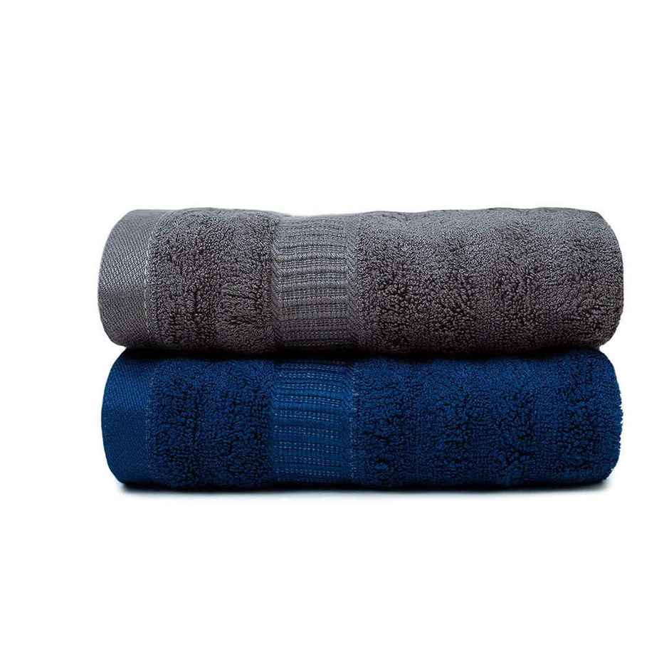 Mush 100 Bamboo Hand Towels 550 GSM Soft Absorbent Quick Dry 40x60 cm Navy Grey
