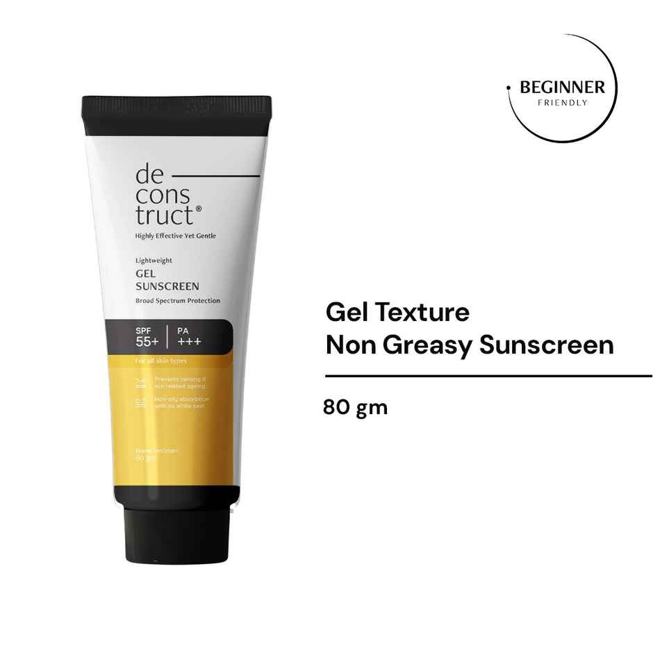 Deconstruct Gel Sunscreen SPF 55+ PA+++ | No White Cast, Lightweight, Non-greasy