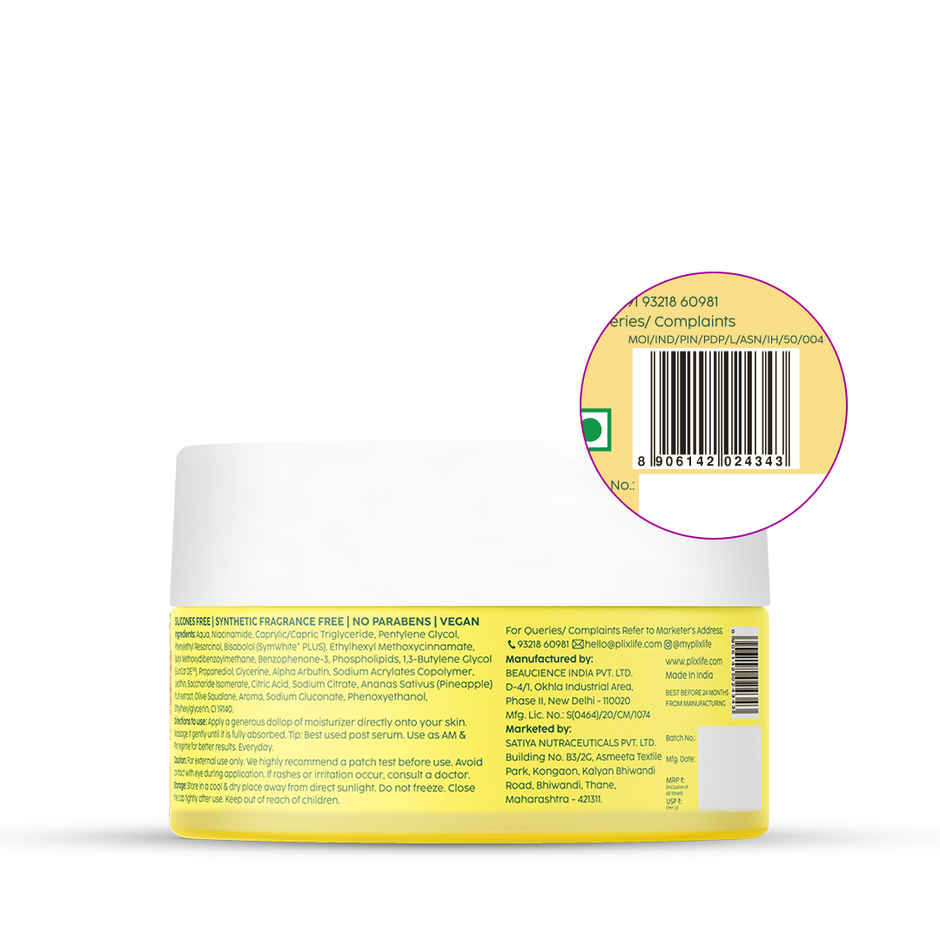 Plix Pineapple De-pigmentation Moisturizer with Symwhite Plus for Hyperpigmentation & Dark Spot Correction