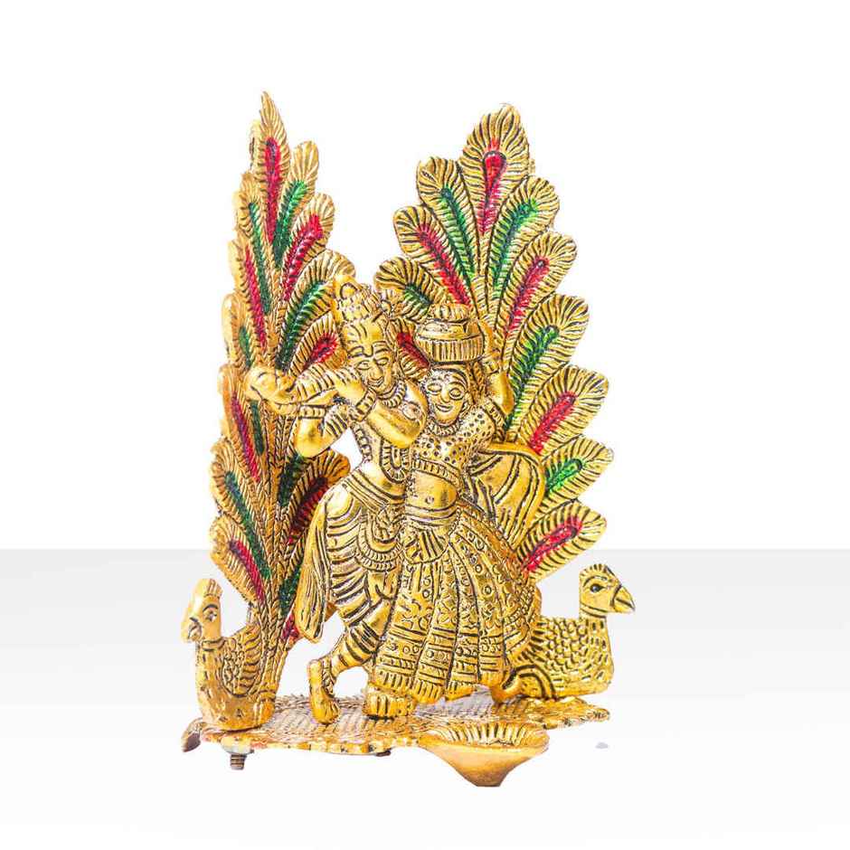 Traditional Peacock Design Diya | Golden | Metal | Diya-Pooja | Devnidhi