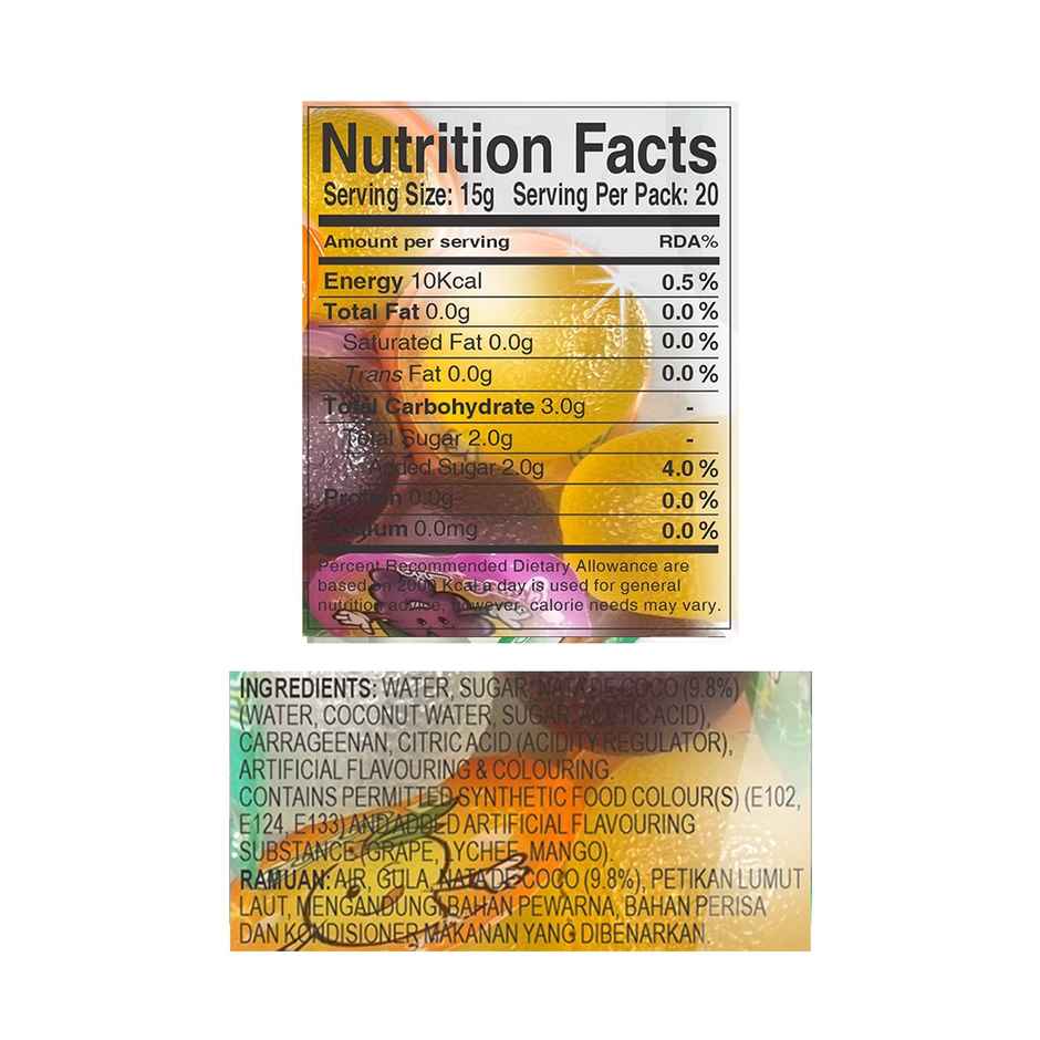 Cocon Jelly 20 Cups Assorted With Nata De Coco