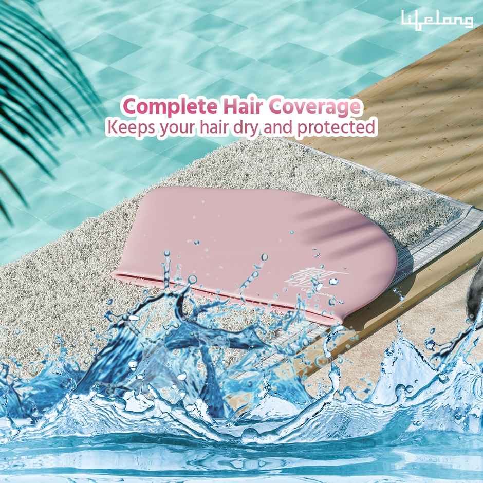 Lifelong Peach Swimming Cap for Women