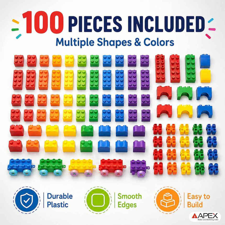 Apex 100 Building Blocks Set for Kids | Educational Construction Toy | STEM Toy For Kids