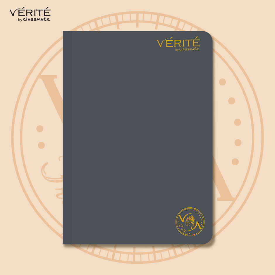 Verite by Classmate | Lay Flat Long Book | Charcoal | Size 297 X 210 | Single Line | 140 Pages