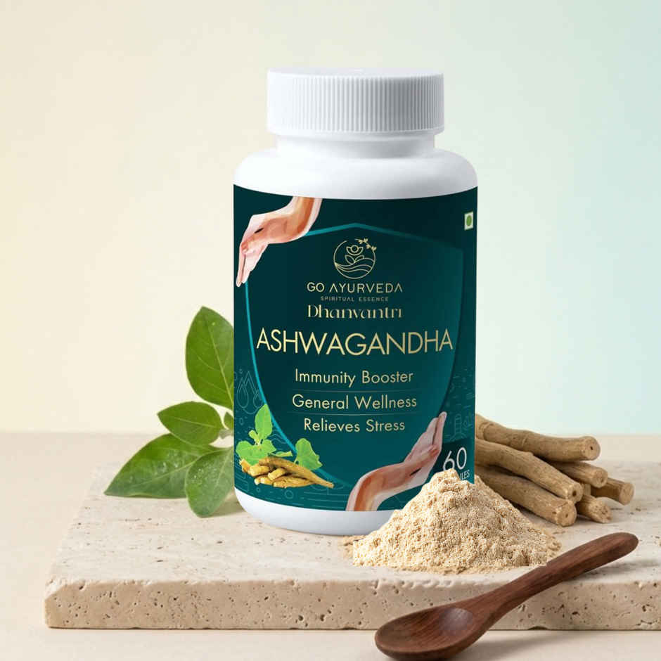 Go Ayurveda Dhanvantri Ashwagandha Capsules | Sleep & Immunity Support | No Added Sugar