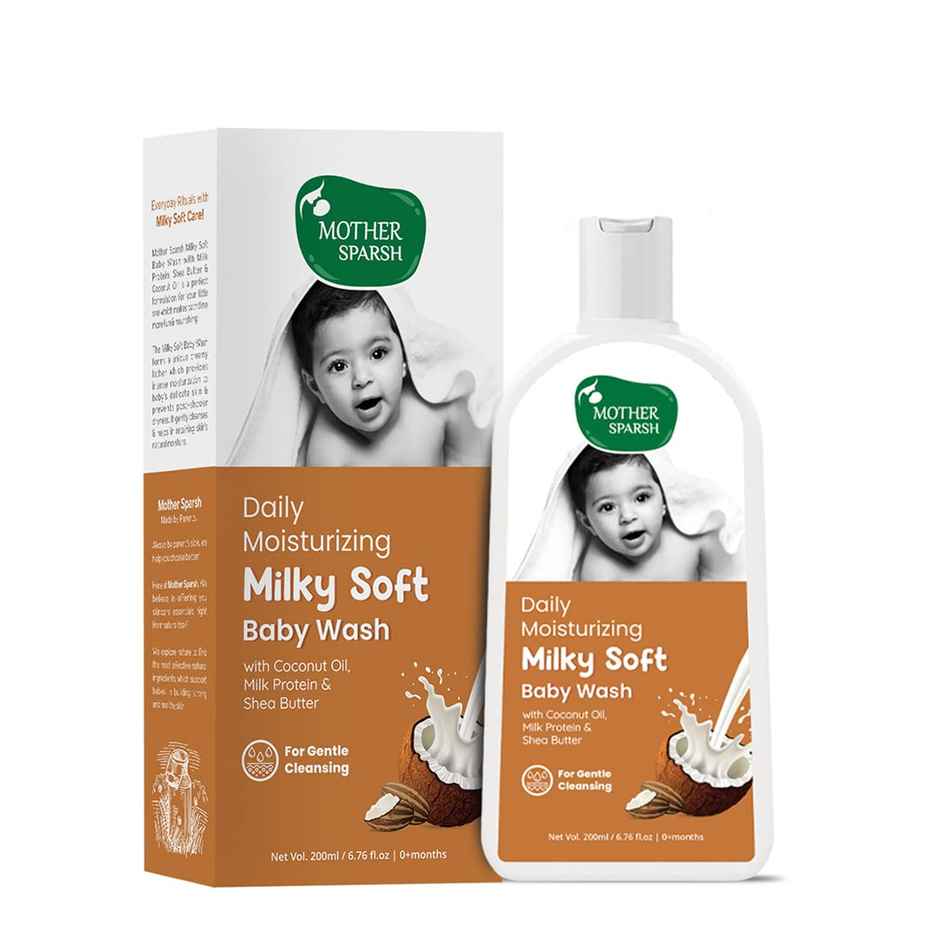 Mother Sparsh Milky Soft Baby Wash With Milk Protein & Coconut Oil