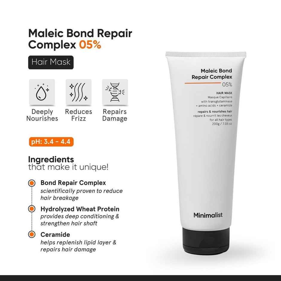 Minimalist Maleic Bond Repair Complex 5% Hair Mask For Men And Women