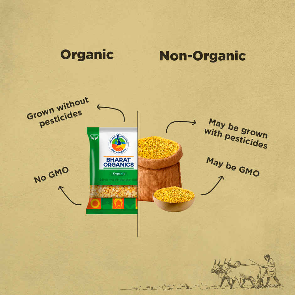 Bharat Organics Unpolished Arhar Dal
