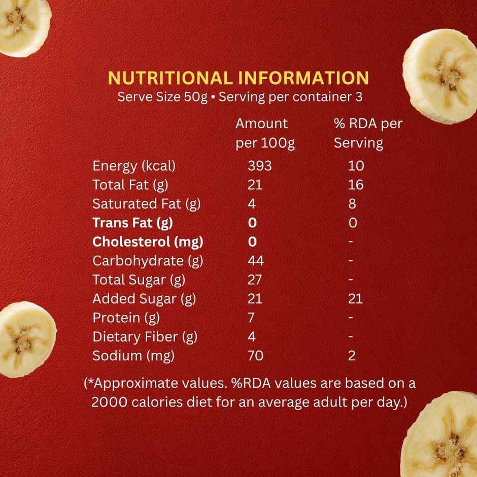 The Baker's Dozen Banana Cake Zero Maida | Whole Wheat | Fruit Cake | Zero Palm Oil | Clean Label