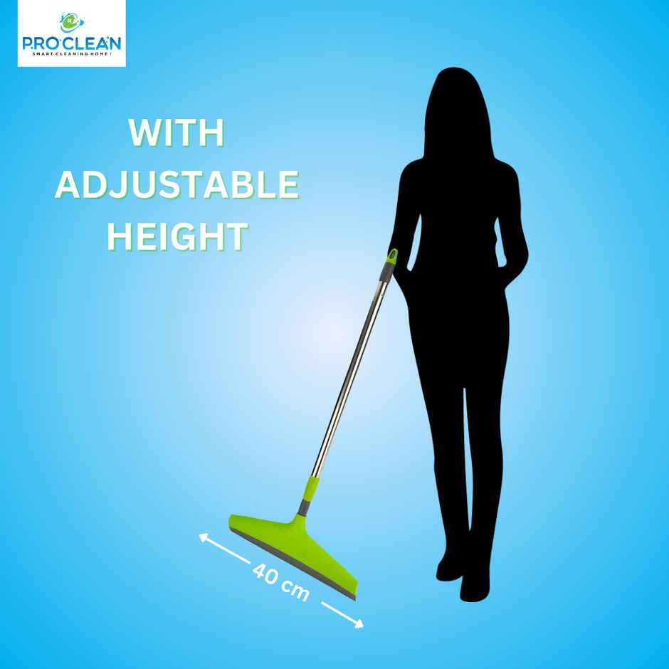 Proclean Floor Wiper | 16 Inch Blade | With SS Handle | Colour May Vary | 41 Inch
