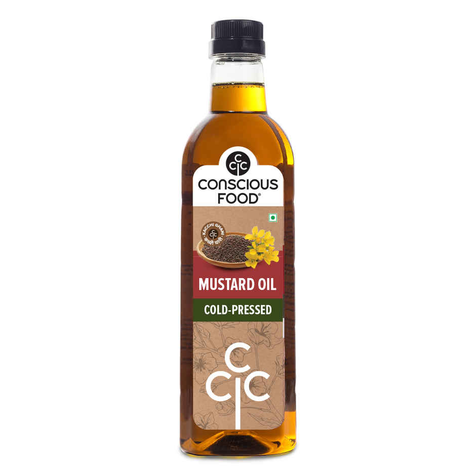 Conscious Food Cold Pressed Mustard (Sarson) Oil | Kachi Ghani | Healthy Cooking Oil