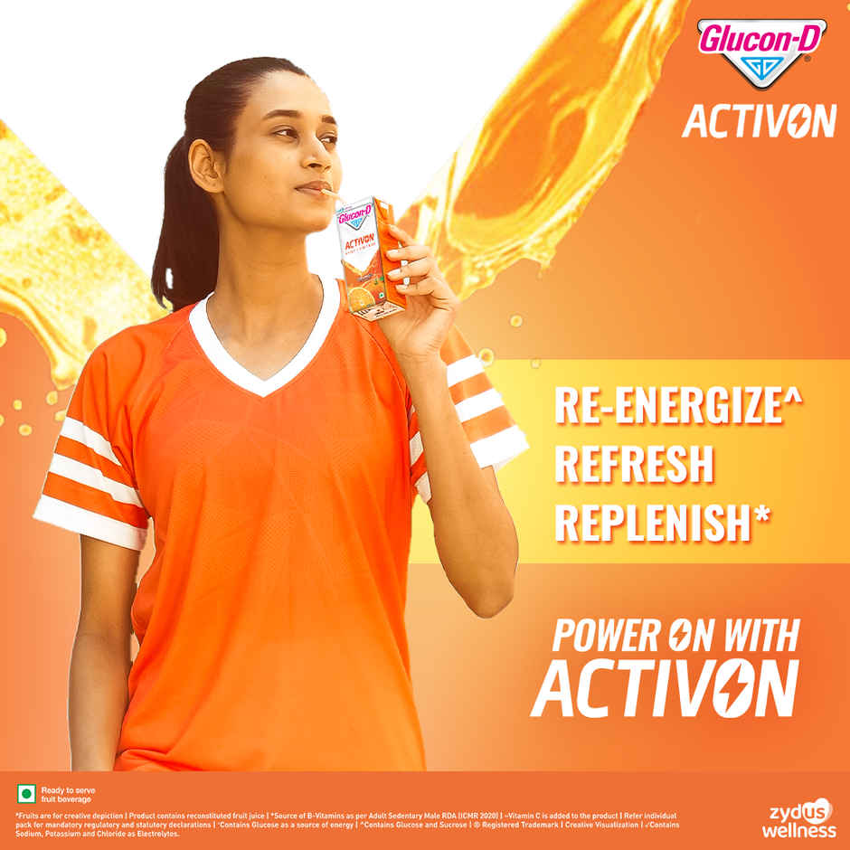 Glucon-D Activon Ready to Drink Beverage | Orange Flavour