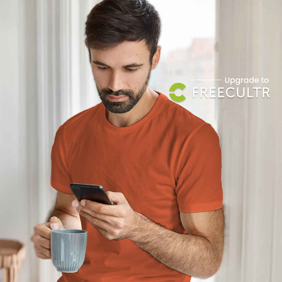 Freecultr Men's Organic Cotton T-shirts | Pack of 2 | Dusty Pink | Rust Orange | 2XL