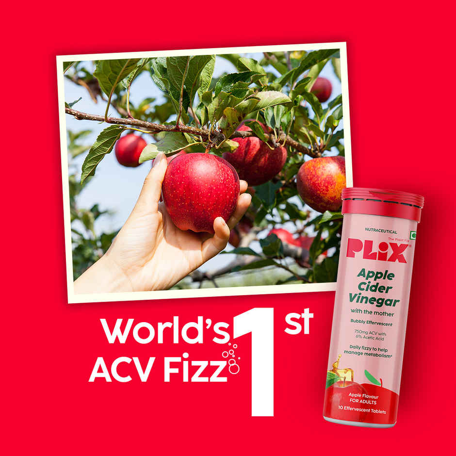 Plix The Plant Fix Apple Cider Vinegar Effervescent Tablets | Apple Burst