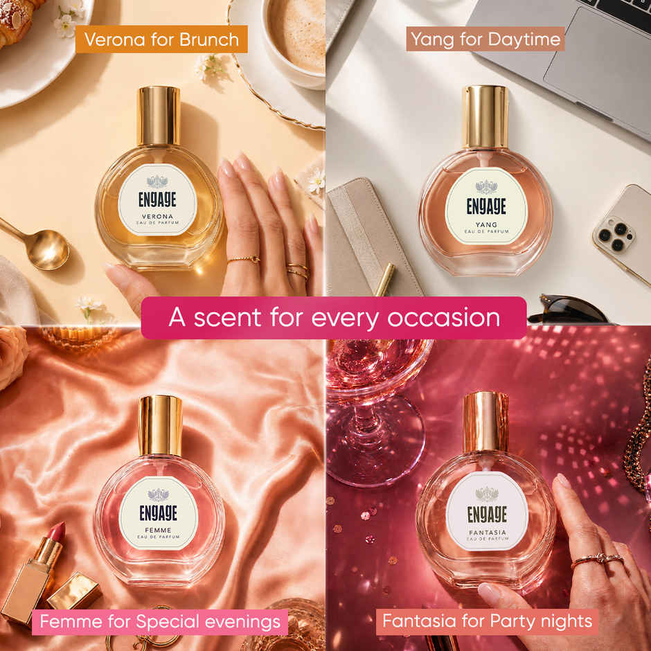 Engage Gift Assorted Luxury Perfume Set for Women |4 Unique EDPs| Long Lasting |Travel Size