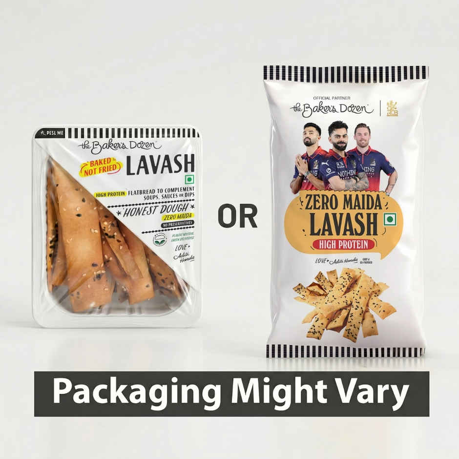The Baker's Dozen Lavash Zero Maida| Baked | Flatbread Crisp for Dip | Whole Wheat | Healthy Snacks