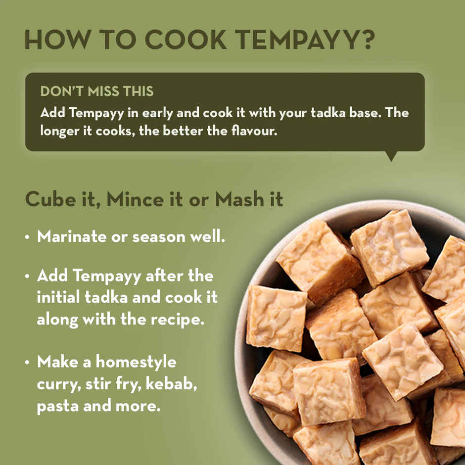 Hello Tempayy 42g Protein Natural Tempeh Cubes - Low Fat & High Fibre
