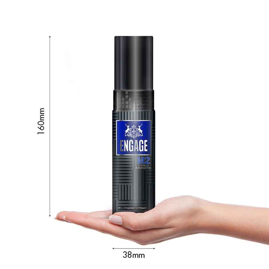 Engage M2 Perfume Spray for Men | Citrus & Amber | 24 hr Freshness | Long Lasting
