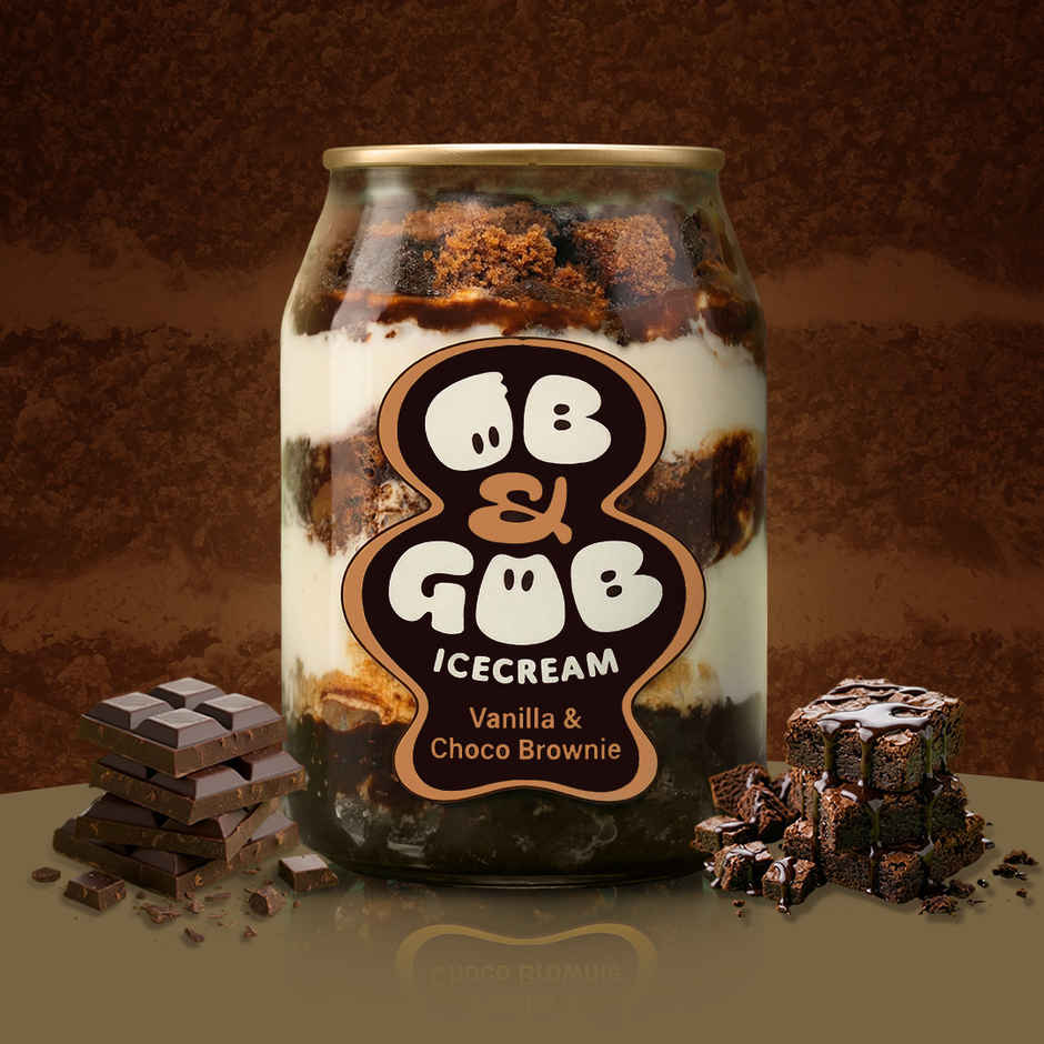 OB & GOB Vanilla & Choco Brownie Ice Cream Sundae