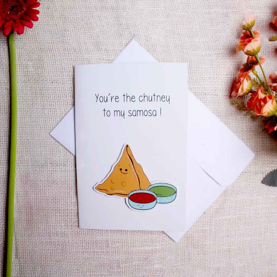 Itsy Bitsy Greeting Card & Envelope Chutney to Samosa 4 x 6 Inch 2 Pc Pb Lb