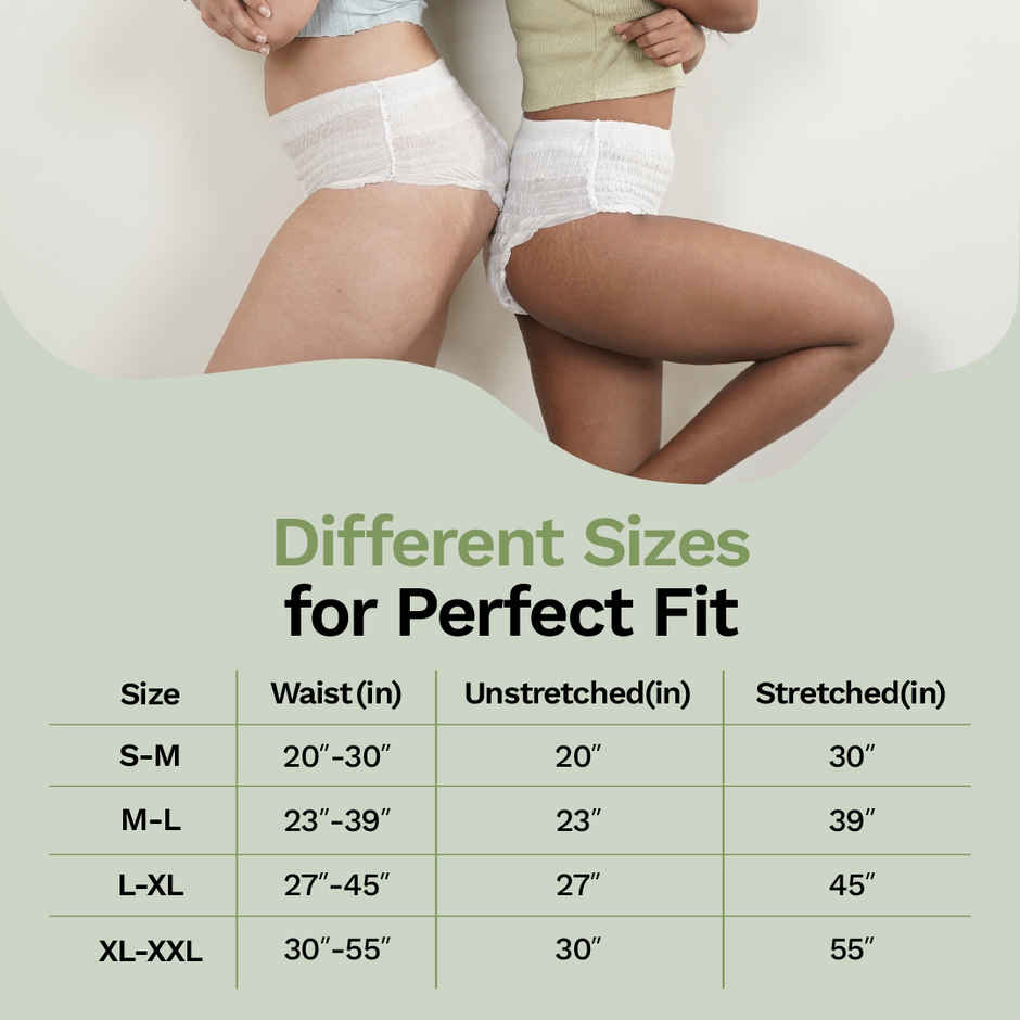 Pee Safe Disposable Leak-Proof Period Panty|Seamless & Comfortable for Day & Night Protection (M-L) Combo