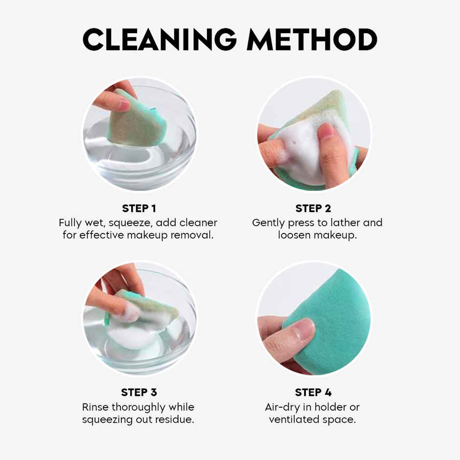 Gleva Reusable Beauty Blender Set with Jar, Foundation Concealer Makeup Sponges Puff for Women