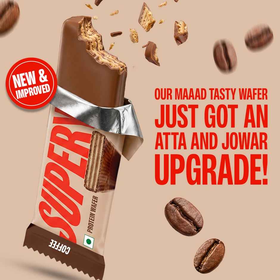 SuperYou 10g Protein Wafer Bar - Coffee (Made with Atta & Jowar. No Added Sugar. No Trans Fat.)
