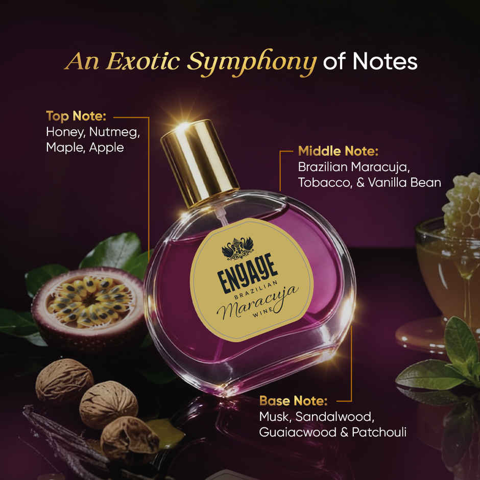 Engage Brazilian Maracuja Wine EDP for Women | Long Lasting Perfume | Musk, Vanilla