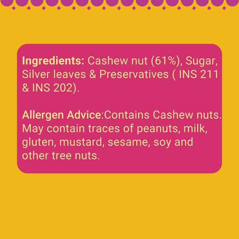 GO DESi Premium Kaju Katli | 61% Cahews | More Cashew, Less Sugar