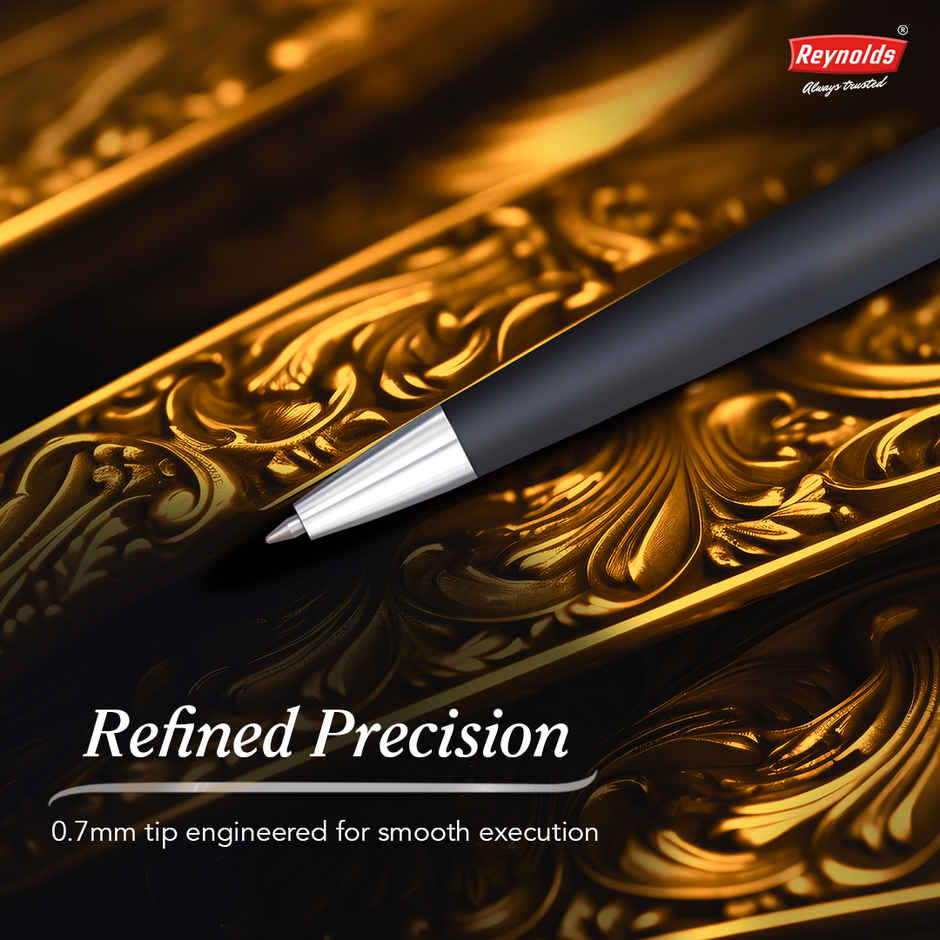 Reynolds Premium Metal Pen With Twist Mechanism, Iconic Elite Navy Blue (Blue Pen)