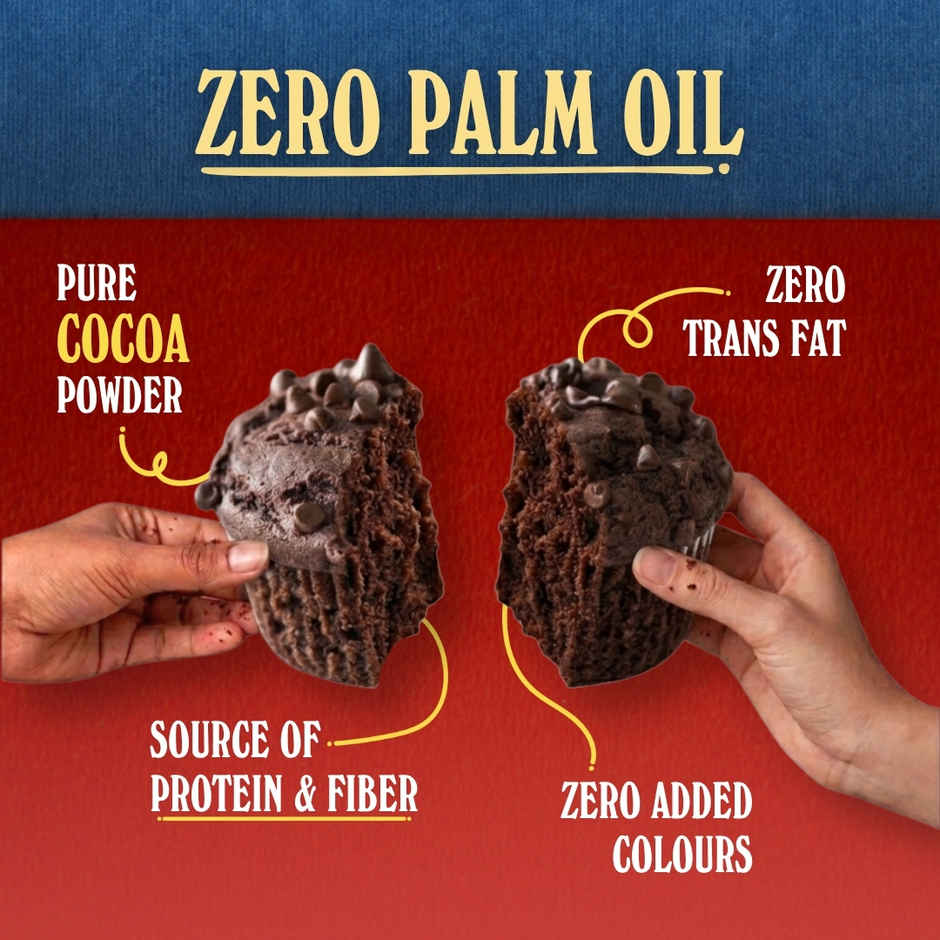 The Baker's Dozen Choco Chip Muffin | Dark Chocolate Chips | Eggless | Veg Cake | Bakery Delight