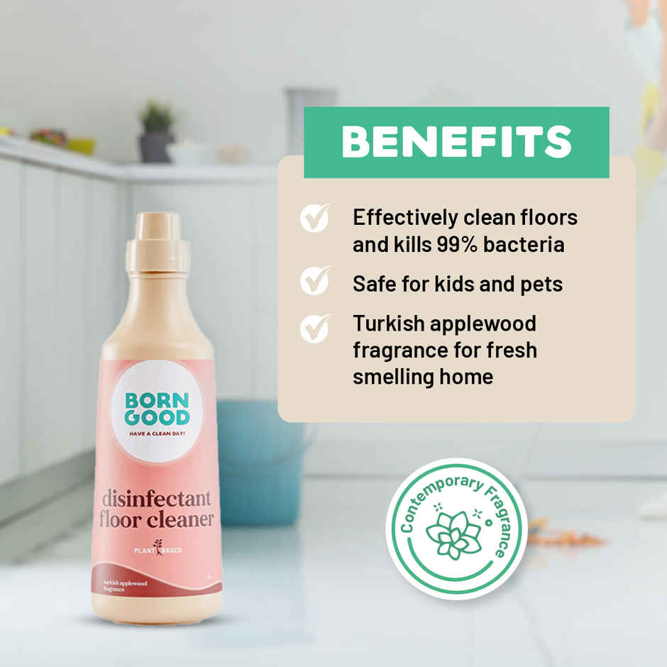 Born Good Plant Based Turkish Applewood Floor Cleaner | Biodegradable, Non-Toxic and Eco-Friendly Combo