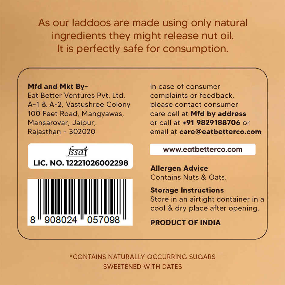 Eat Better Co Coffee & Almond Laddoos High Protein, Truly Natural