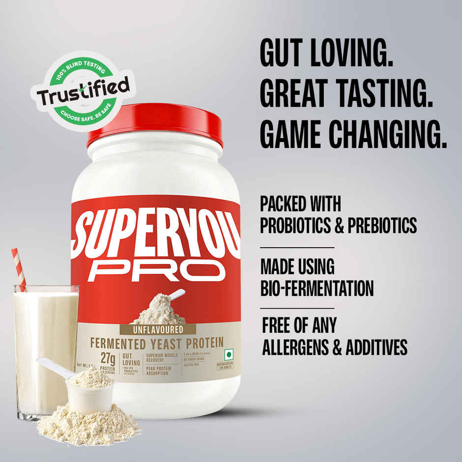 Superyou Pro Fermented Yeast Protein | Unflavoured | 27g Protein Per Scoop