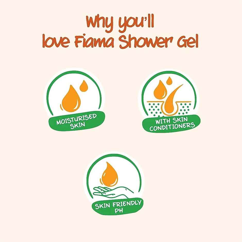 Fiama Shower Gel Peach & Avocado, Body Wash with Skin Conditioners for Soft Moisturised Skin, Pouch