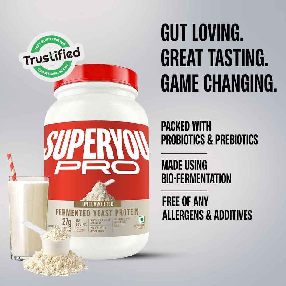 SuperYou Pro Fermented Yeast Protein | Unflavoured | 27g Protein Per Scoop