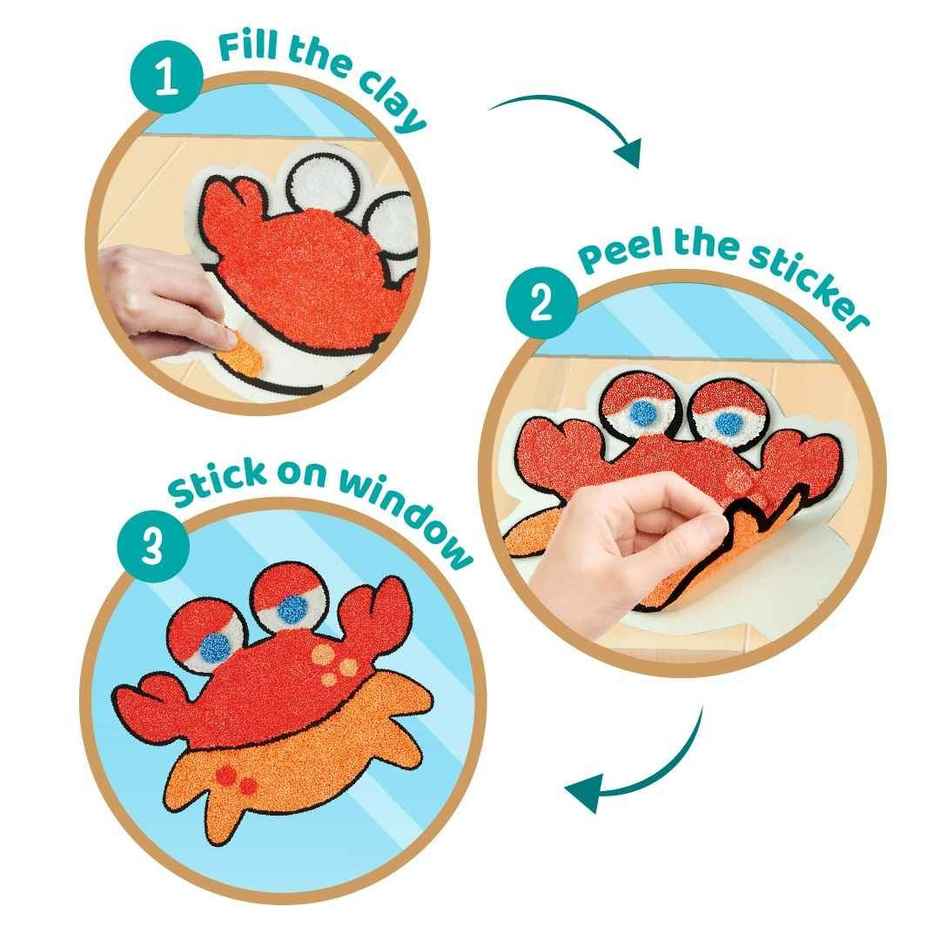 Imagimake Clay Stickers Craft Kit | Aqua | 3D Creative Craft Toy | Gift for Kids