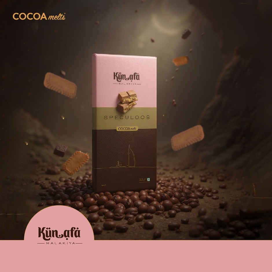 Cocoa Melts Dubai Speculoos Kunafa Chocolate Bar