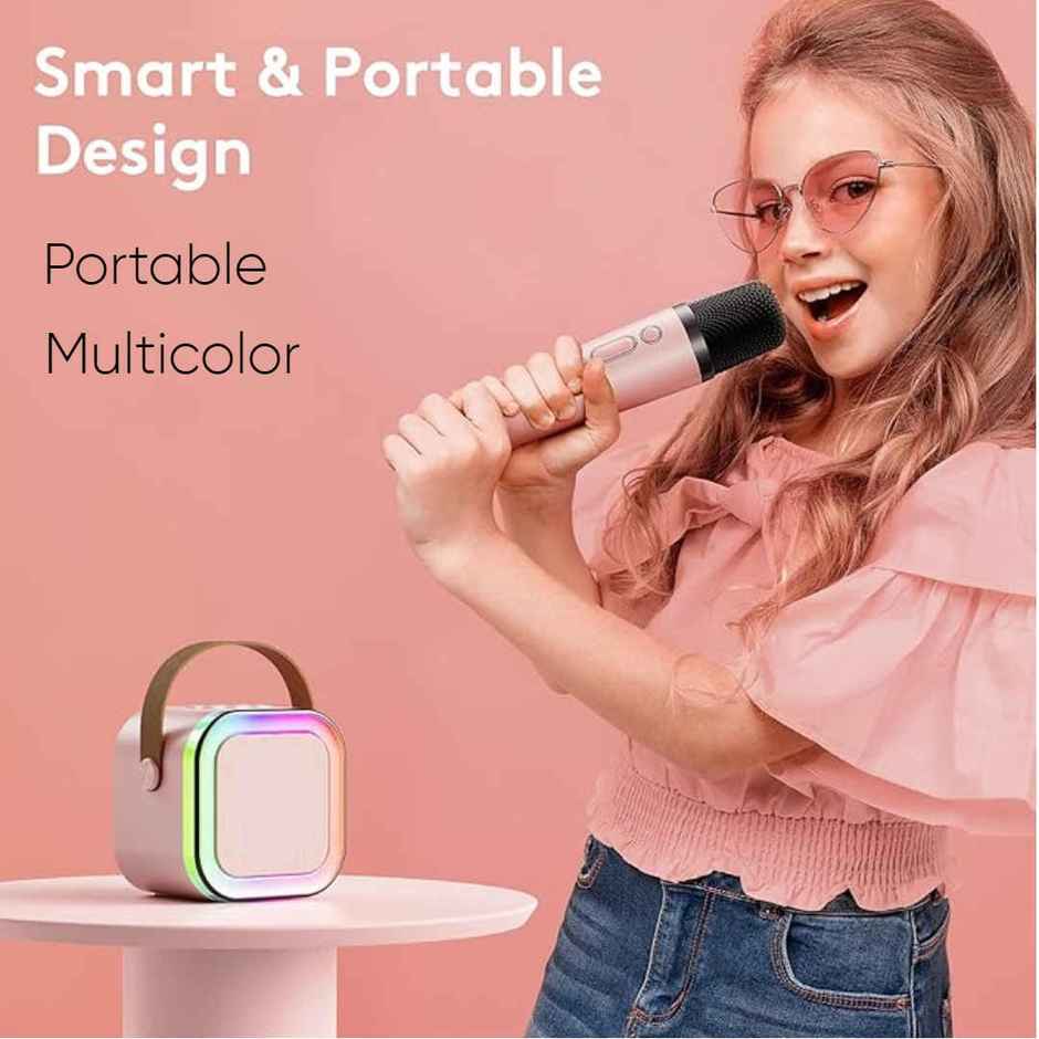 Kidara Unicorn Karaoke Double Sided Speaker With One Mic | Lights Bluetooth | Pink Unicorn
