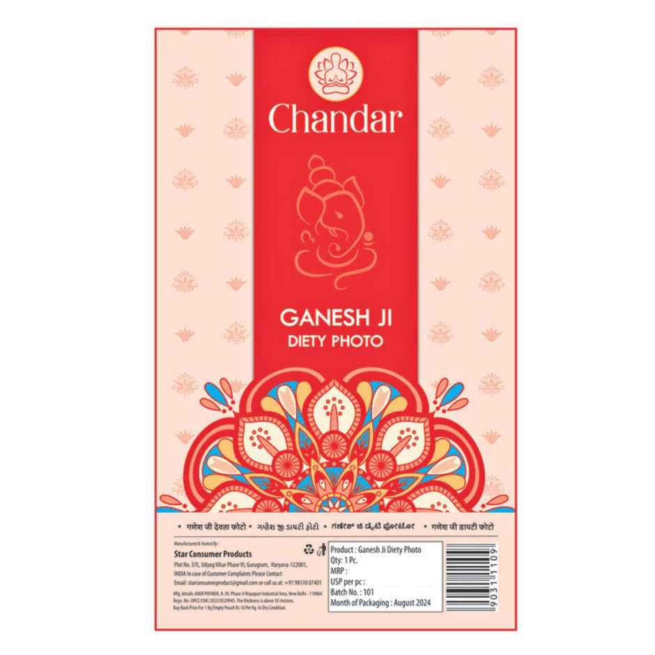 Ganesh Ji Diety Photo | 20 cm x 16 cm | Chandar