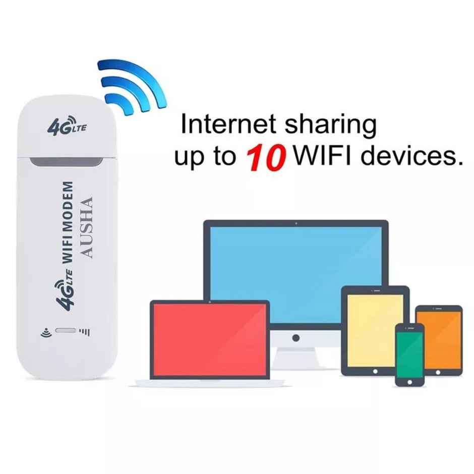 Ausha Wireless Wi-Fi Sim Hotspot dongle with 2100 mAh Battery