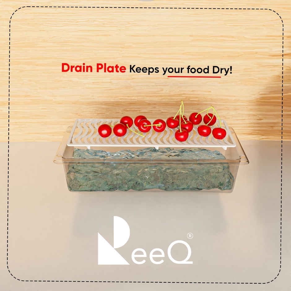 ReeQ Fridge Storage Container Set | Transparent Plastic Containers with Lids | BPA Free | Stackable - 1.5 L