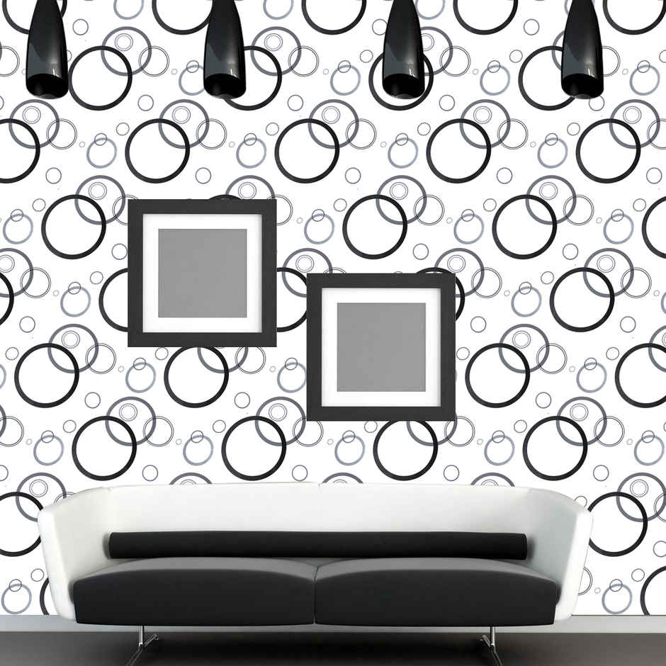 Wollzo Colorful Circle Wallpaper Self Adhesive Peel and Stick Wall Decor 45 x 500 cm