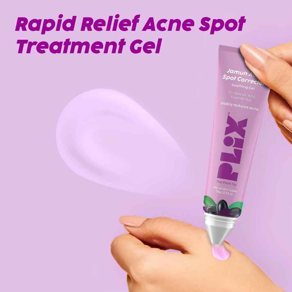 Plix The Plant Fix Jamun Acne Spot Corrector Gel For Active Acne | Quick Fix For Blemishes Combo