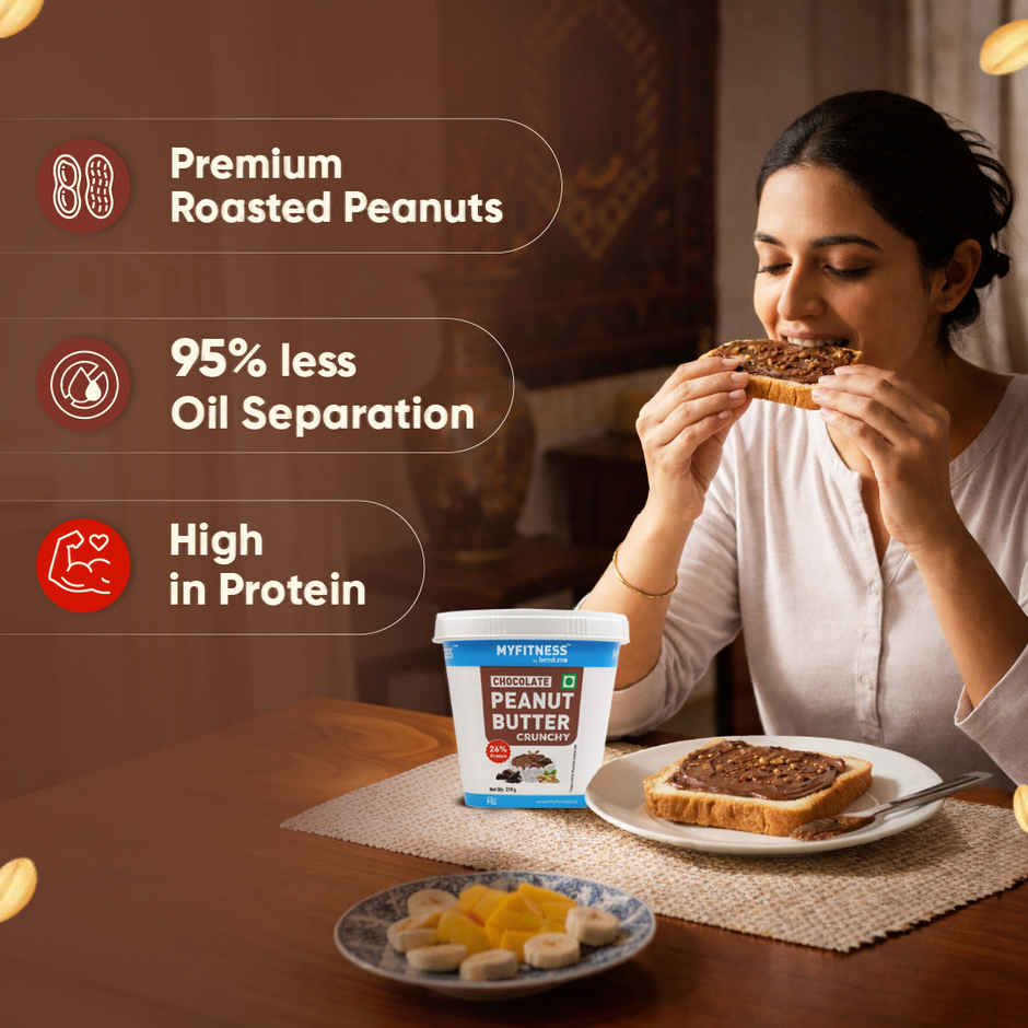 MyFitness Chocolate Peanut Butter Crunchy Spread | High Protein