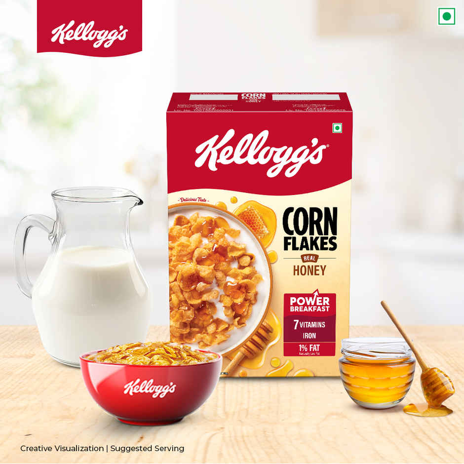 Kellogg's Corn Flakes Real Honey | Power Breakfast | 7 Vitamins
