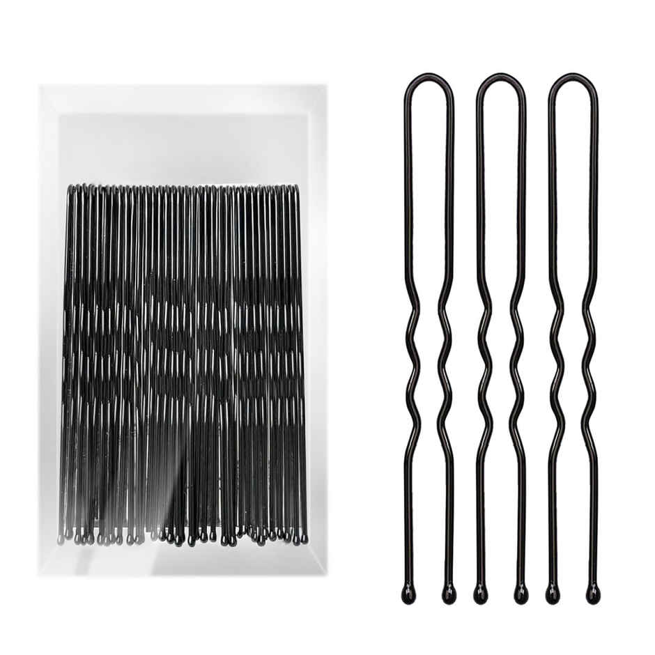 Multibrite Black Hair U Pins for Buns & Bridal Hairstyles | Strong Grip U-Shaped Bun Pins For Women