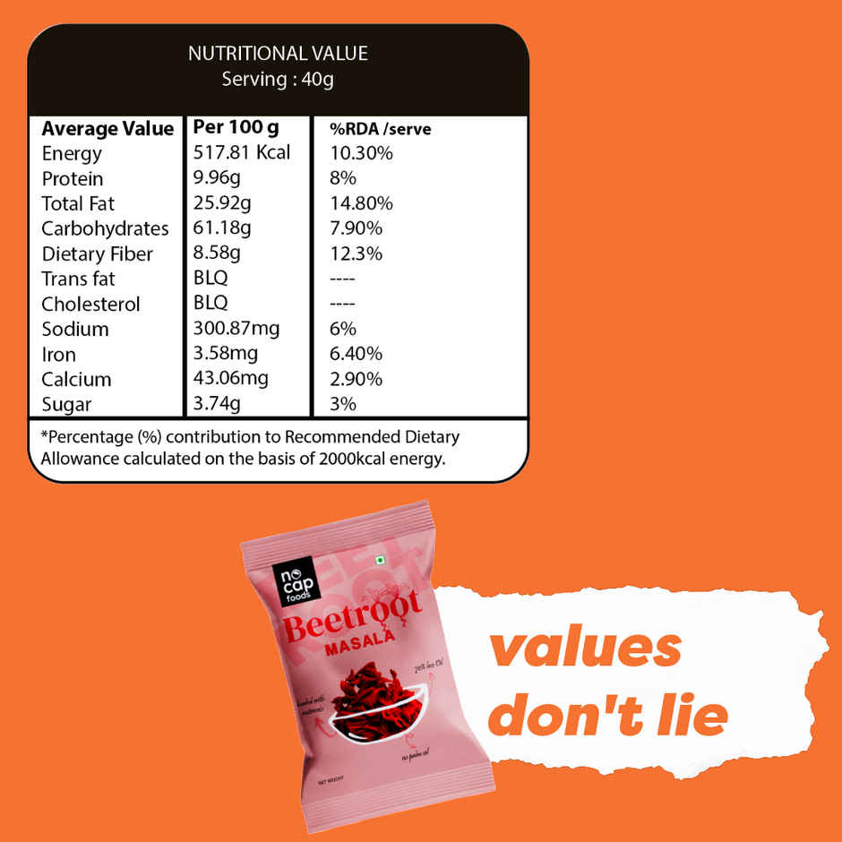 Nocap Beetroot Masala Chips